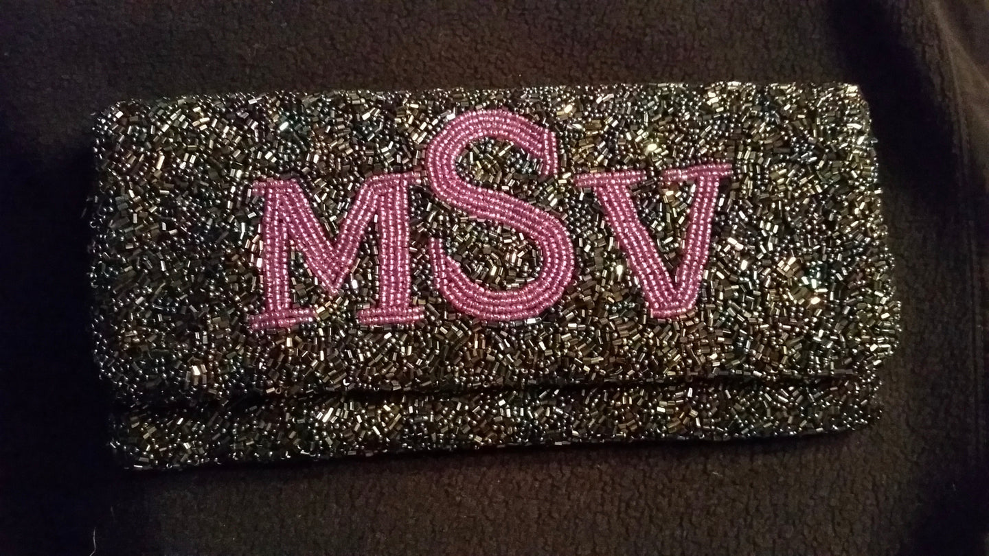 Beaded Foldover Clutch